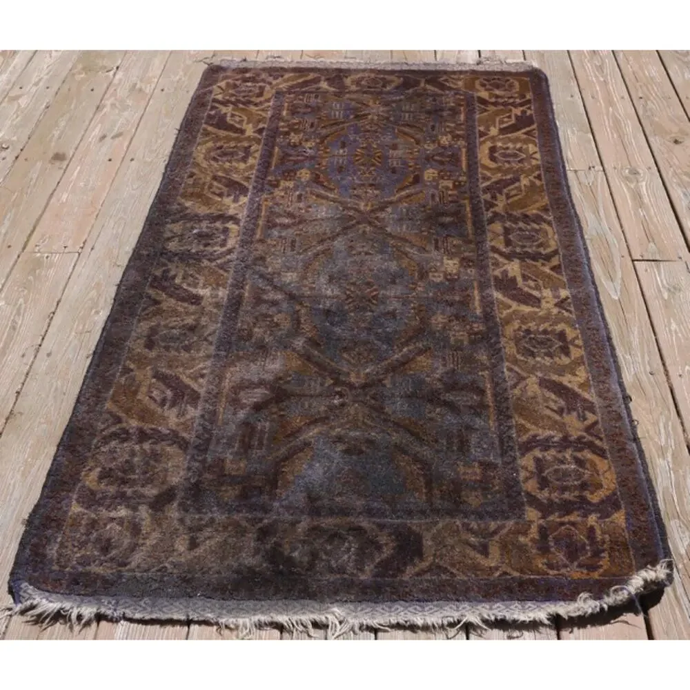 Vintage Antique WORN Distressed Turkish Caucasian Wool Prayer Rug 6.5'x3.5'